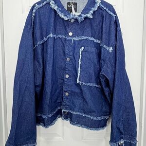 BoohooMan Blue Jeans Jacket for Women - XL
